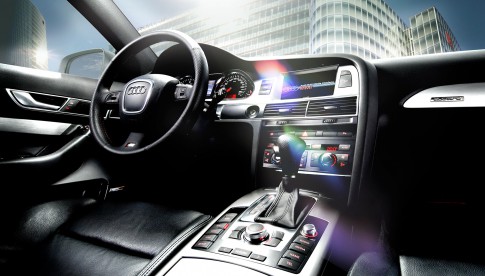 Transportation - Interiorfoto Audi A6 Dashboard mit Lens Flare_ Studio39 Duesseldorf