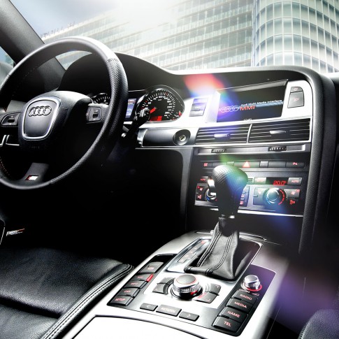 Transportation - Interiorfoto Audi A6 Dashboard mit Lens Flare_ Studio39 Duesseldorf