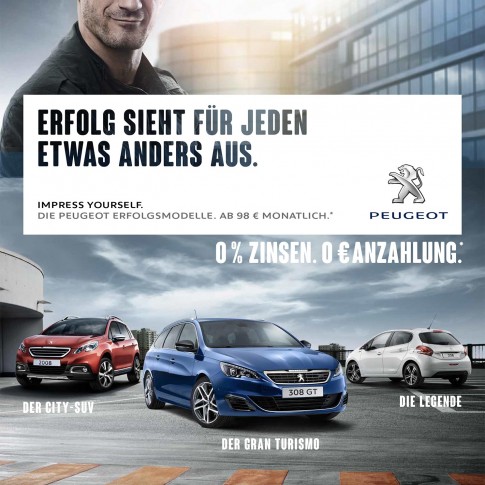 Peugeot-Range-Printkampagne2016, Modelle 208/2008/308s/w GT